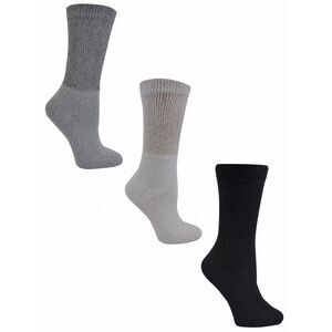 Mens 3-Pack Black White Gray Diabetic Crew Socks